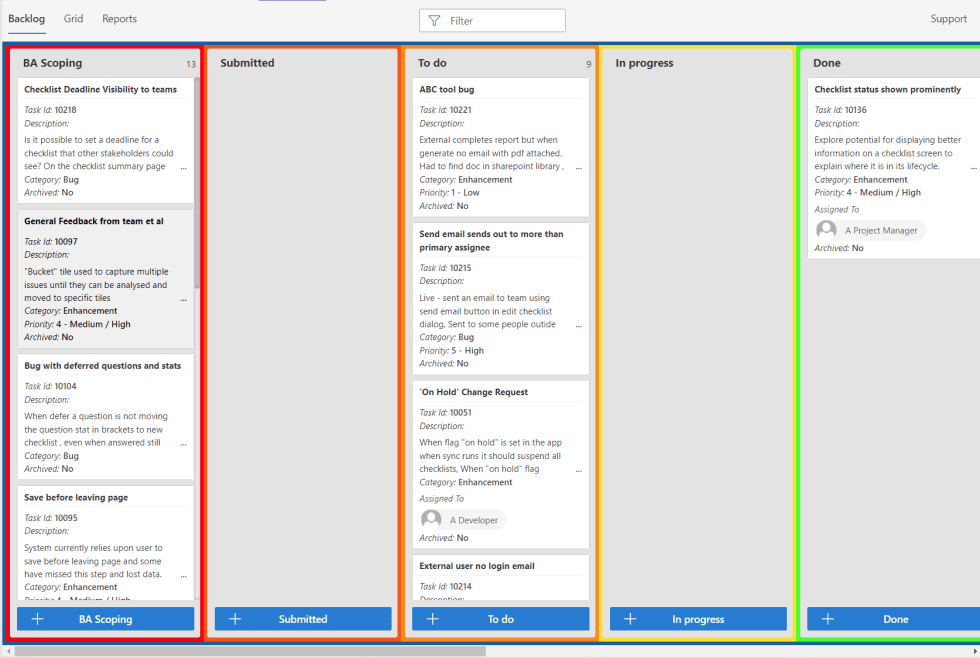 CVC's Application issue tracker built by JFDI using Aardvark for Microsoft Teams