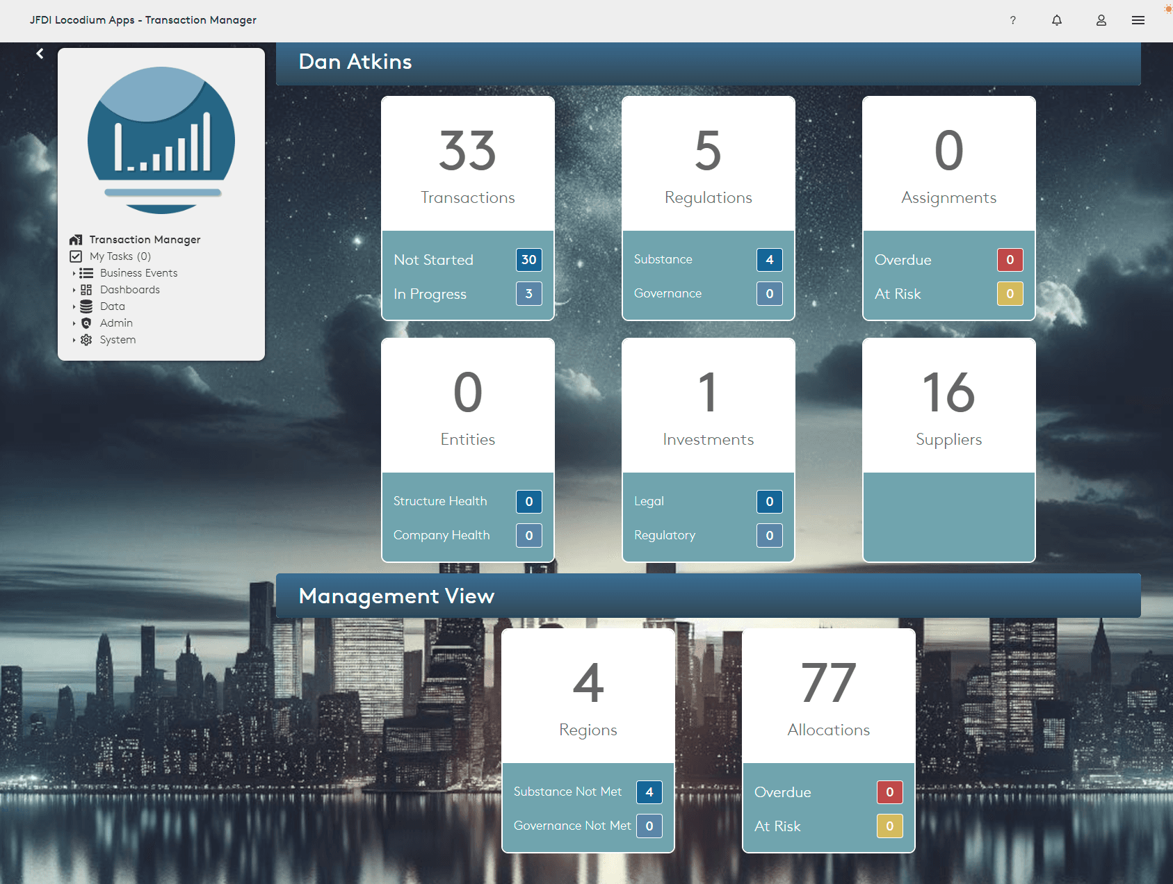 Transaction Manager Home Screenshot