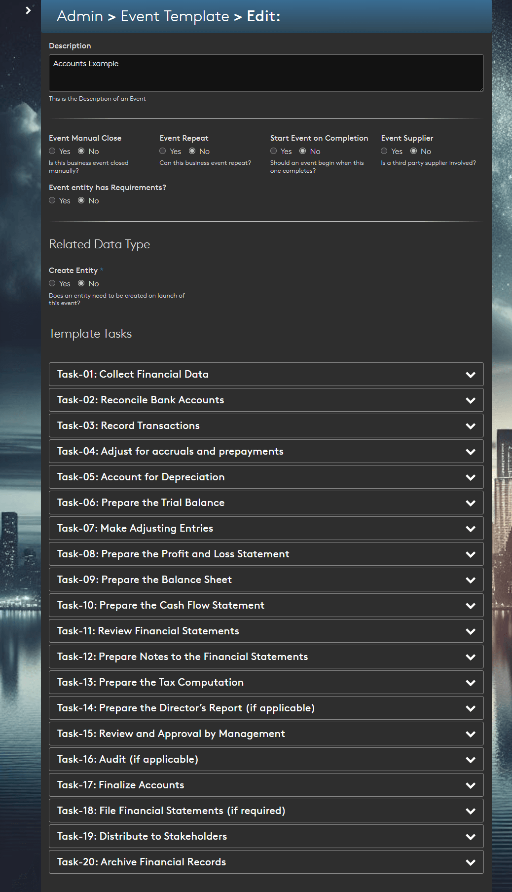 Transaction Manager Template Screenshot
