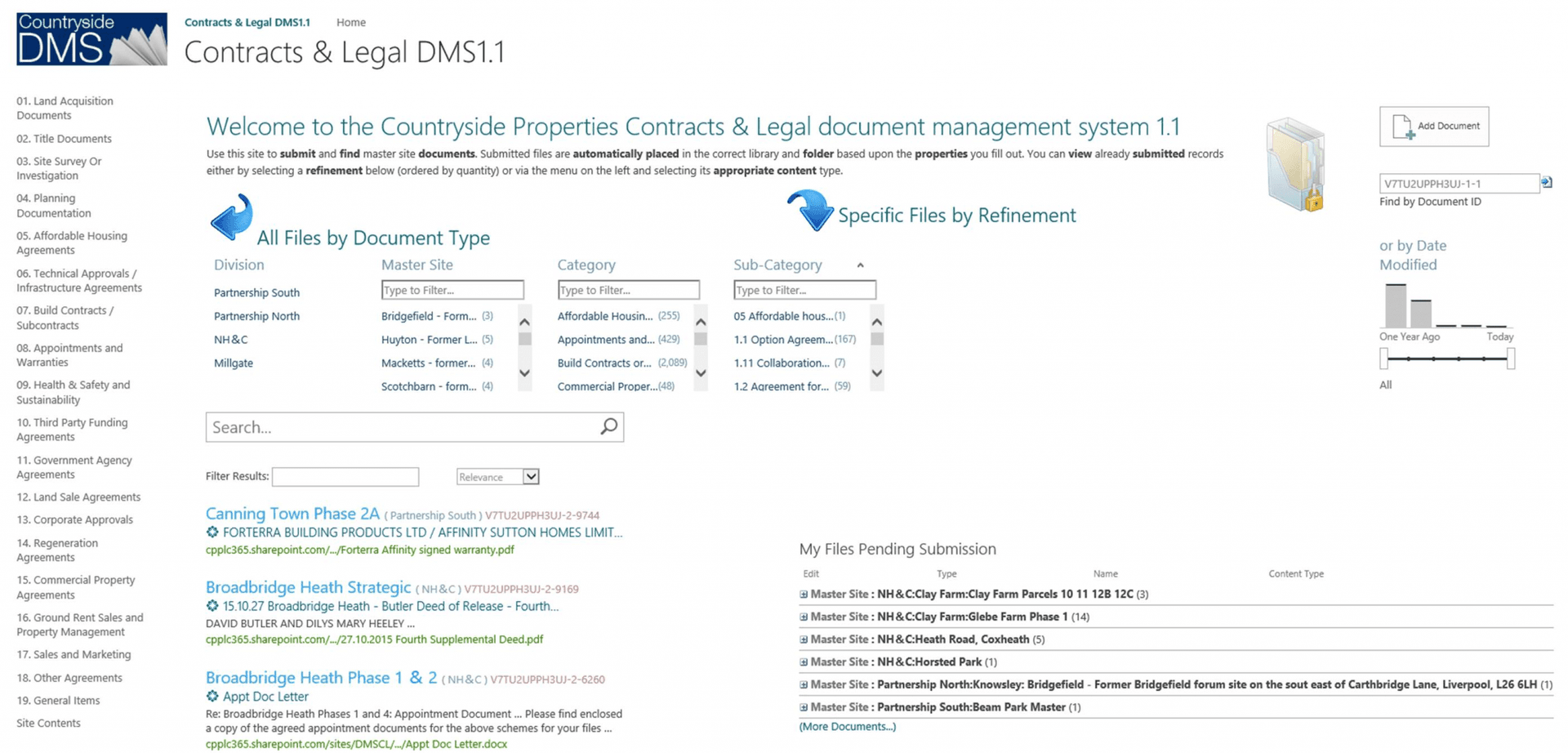 Countryside's legal contracts document management system built by JFDI Consulting Ltd