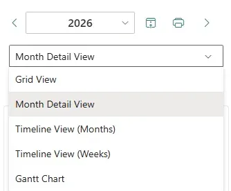 Calendar Planner web part - Switching Views