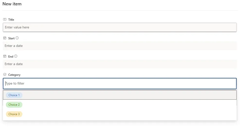 Calendar Planner web part - SharePoint New List Item form