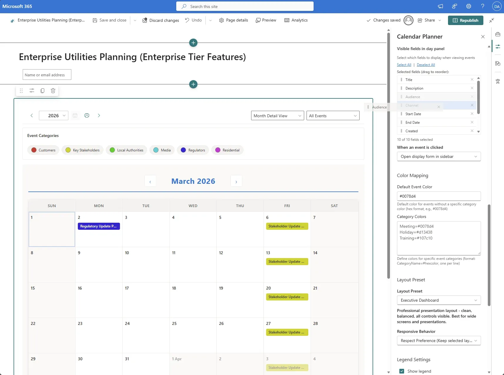 Editing fields displayed in detailed view